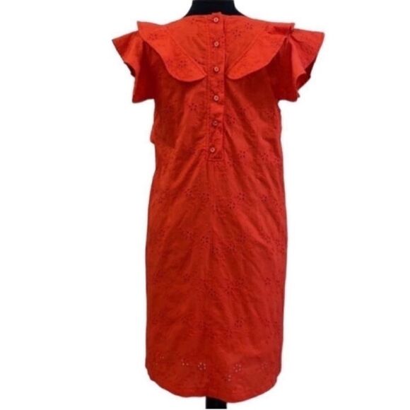 McGuire Eyelet Ruffle Sleeve Coral Dress(Size XS) - Picture 2 of 6